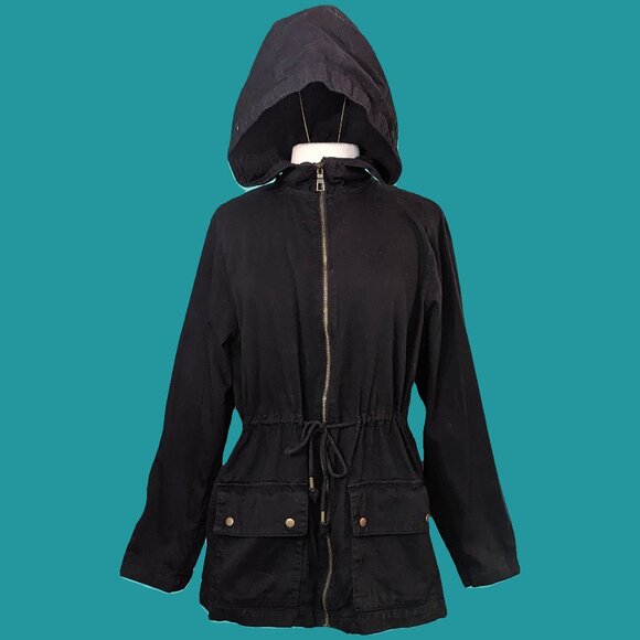 Old Navy Anorak Utility Black Jacket Size 1X Preowned - Picture 3 of 4